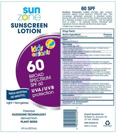 Labels - SunZone Kids SPF60 US Tube r2